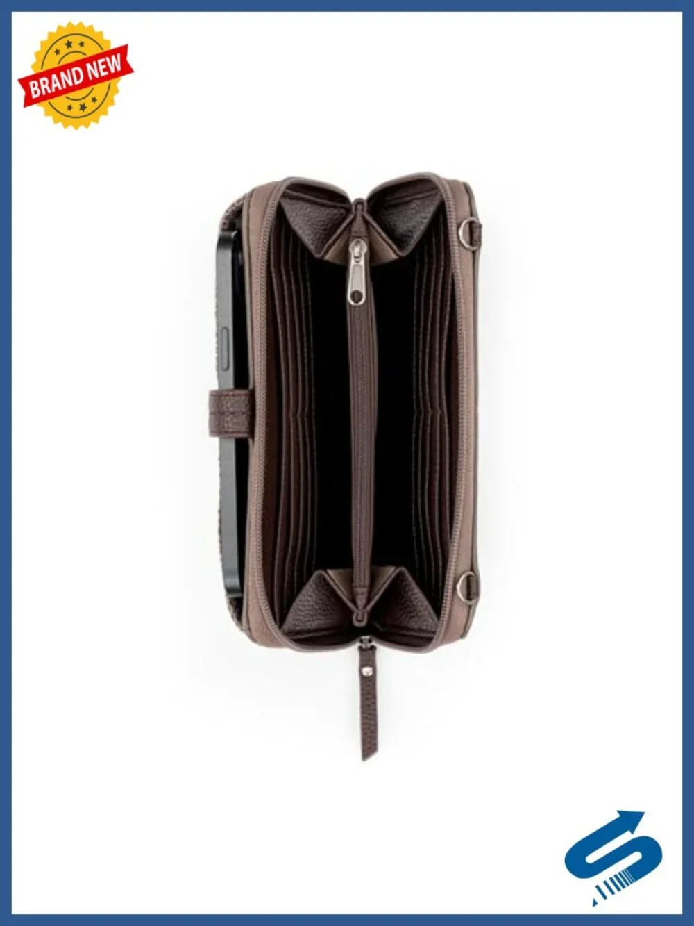 Leather Smartphone Crossbody Purse with Adjustable Strap